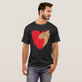 T-shirt Coeur Cheval Tête Equestre Amour équitation Cheval (Devant entier)