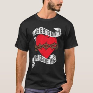 T-shirt Cœur chrétien Bible Religion catholique Jésus Chr
