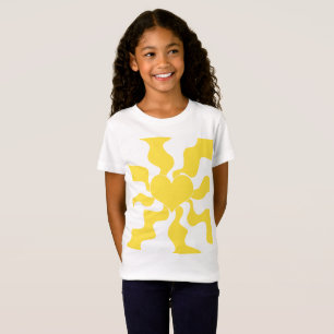 T-Shirt Coeur - Citron jaune et blanc