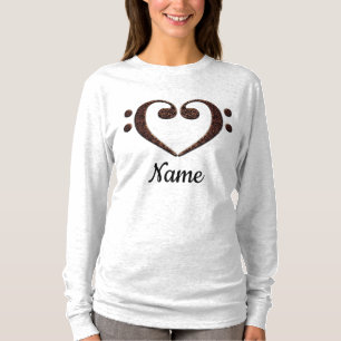 T-shirt Coeur Clé Cuivre Double Basse Customisé