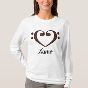 T-shirt Coeur Clé Cuivre Double Basse Customisé