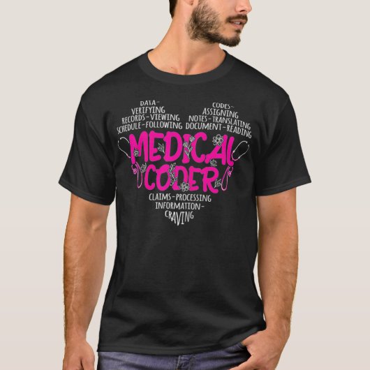 T-shirt Coeur Coder Médicale pour les femmes (Devant)