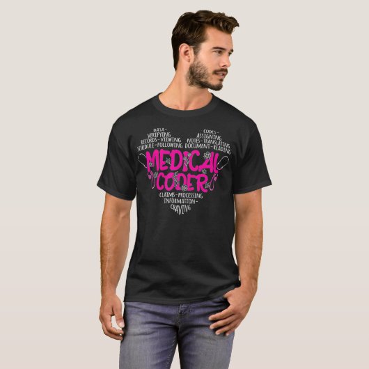 T-shirt Coeur Coder Médicale pour les femmes (Devant entier)