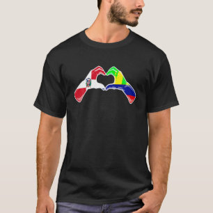 T-shirt Coeur colombien dominicain Colombie Drapeau Hérita
