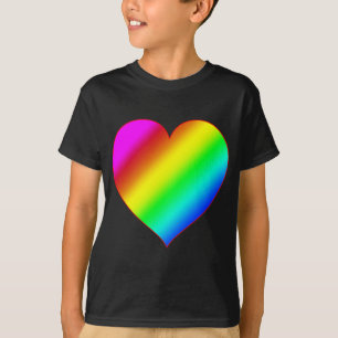 T-shirt Cœur Coloré Arc-en-Ciel Amour Couleur Brillante