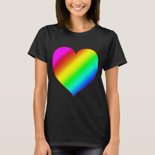 T-shirt Cœur Coloré Arc-en-ciel Amour Couleur Vive