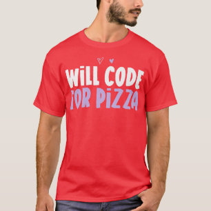 T-shirt Coeur Coloré Funny Code Pour Pizza Dit