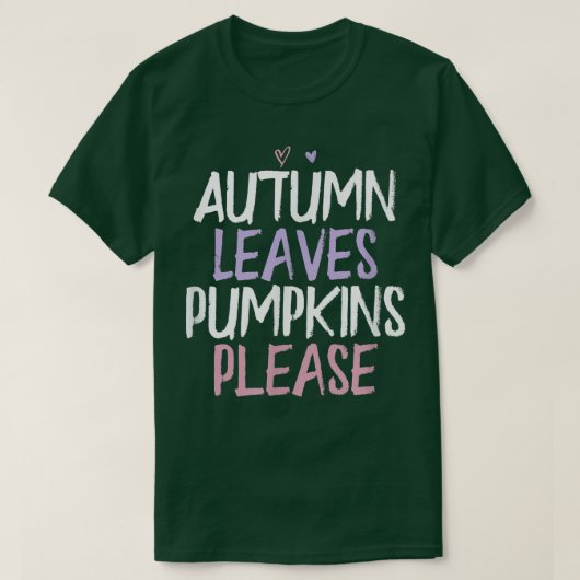 T-shirt Coeur coloré Funny Feuilles d'automne Citrouilles (Design devant)