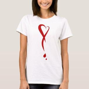 T-shirt Coeur comme point d'exclamation, coeur saignant