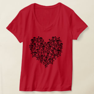 T-shirt Coeur crâne