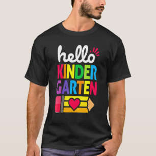 T-shirt Coeur crayon Bonjour maternelle Enseignants Enfant