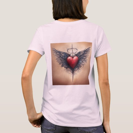 T-Shirt Coeur Cupide Inspiré Du Tatouage Classique (Dos)