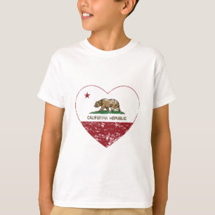 T-shirt Coeur d'amour de République de la Californie affli
