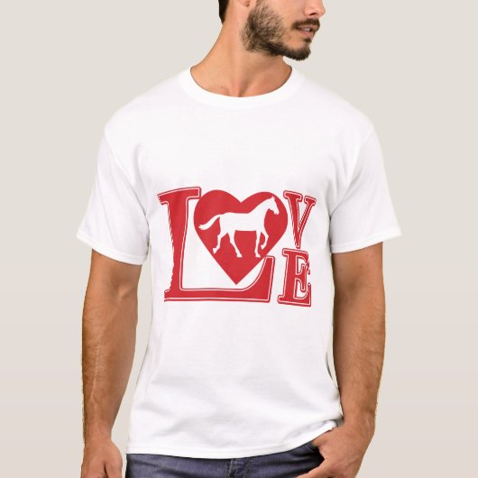 T-shirt Coeur d'amour du cheval (Devant)