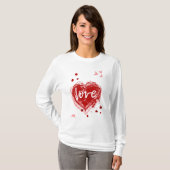 T-shirt Coeur d'Amour en Saint Valentin Rouge (Devant entier)