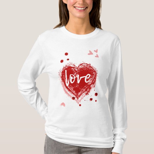 T-shirt Coeur d'Amour en Saint Valentin Rouge (Devant)