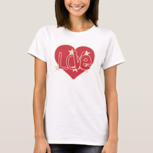 T-shirt Coeur d'amour et étoiles