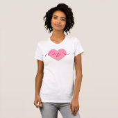 T-shirt Coeur d'amour joli Script Saint Valentin Chemise (Devant entier)