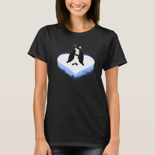 T-shirt Coeur d'amour manchots Coeur manchots