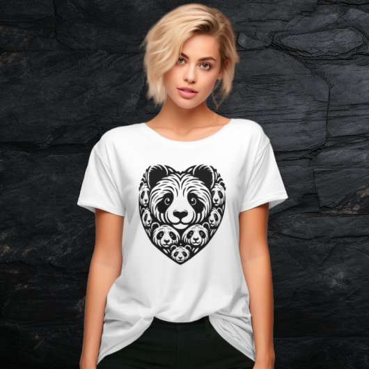 T-shirt Coeur d'amour Panda
