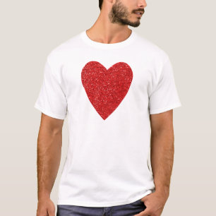 T-shirt Coeur d'amour parties scintillant rouge