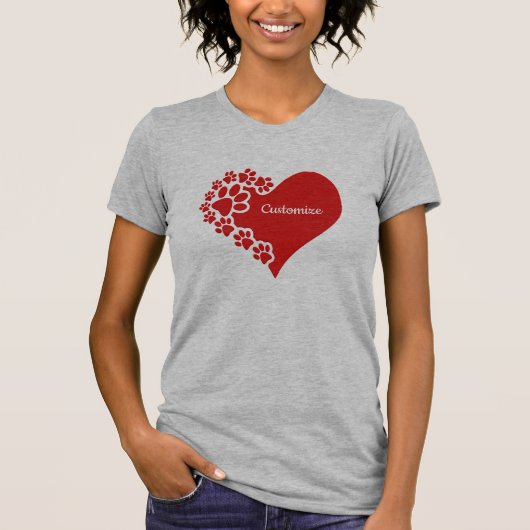 T-shirt Coeur d'amour personnalisé pour animal de compagni (Devant)