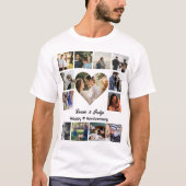 T-shirt Coeur d'anniversaire de mariage personnalisé 13 Ph (Devant)