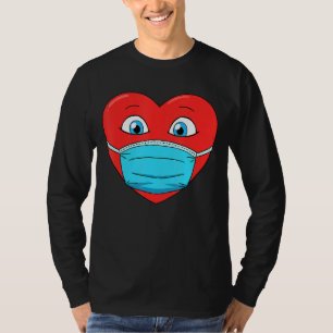 T-shirt Coeur dans le visage Masque drôle Hommes femmes ga