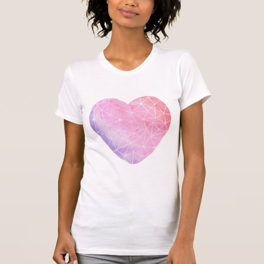 T-shirt Coeur d'aquarelle avec le gradient (Devant)