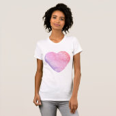 T-shirt Coeur d'aquarelle avec le gradient (Devant entier)