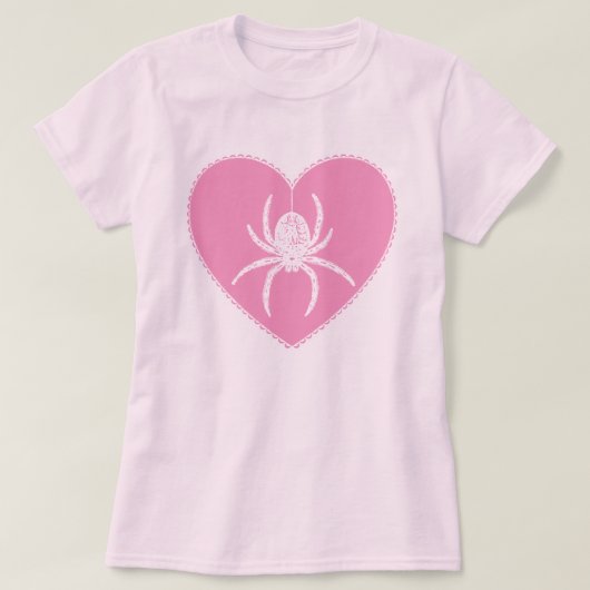 T-Shirt Cœur d'Araignée Rose (Design devant)