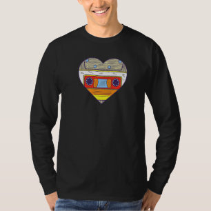T-shirt Coeur de bande de cassette rétro Vintage 80s Musiq