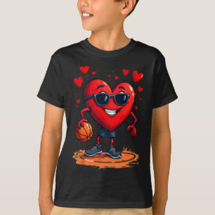 T-shirt Coeur De Basketball - Amour Et Boucles Conception