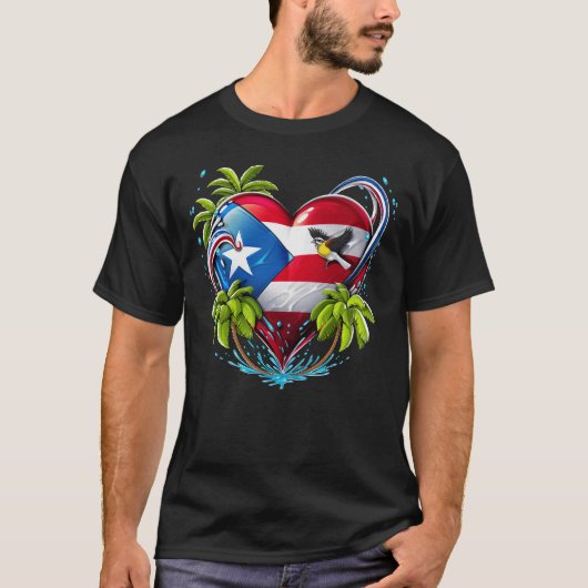 T-shirt Coeur de Boricua Porto Rico (Devant)