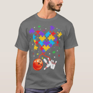 T-shirt Cœur de bowling de puzzle drôle Autisme Sensibilis
