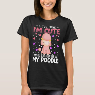 T-shirt Coeur de caniche Saint-Valentin Animal pour les fe