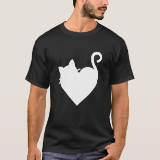 T-shirt cœur de chat mignon pour hommes et femmes