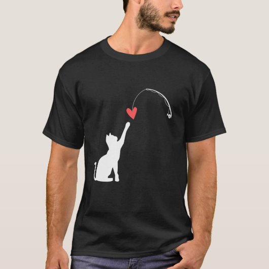 T-shirt Coeur de chat Valentine's Day Kitty Love Cute Coup (Devant)
