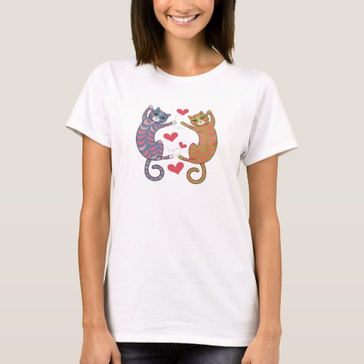 T-shirt coeur de chats (Devant)