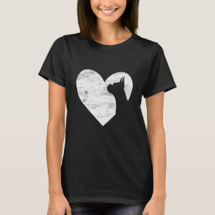 T-shirt Coeur de Chien de Boxer Retro Amoureux des chiens