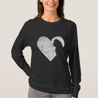 T-shirt Coeur de chien maltais rétro Amoureux des chiens d