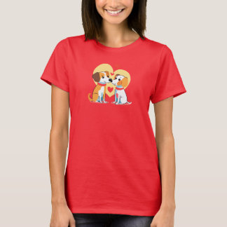 T-shirt Coeur de chiot de chien mignon Saint Valentin