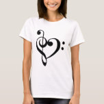 T-shirt Coeur de clef de base de clef triple<br><div class="desc">Modèle vertical de T-shirt</div>