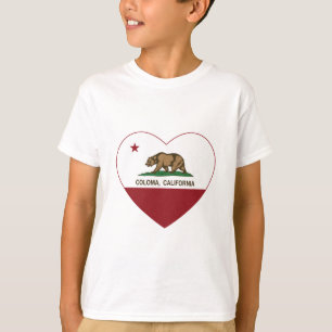 T-shirt coeur de coloma de drapeau de la Californie