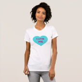 T-shirt Cœur de conversation bleu clair (Devant entier)