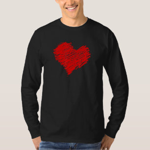T-SHIRT CŒUR DE CRÉPI ROUGE DE LA SAINT-VALENTIN