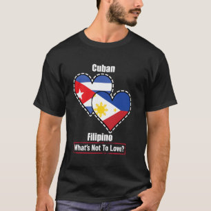 T-shirt Coeur de Cubain Philippin Drapeaux Qu'est-ce qu'on