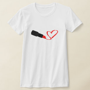 T-SHIRT COEUR DE DESSIN LIPSTICK PERSONNALISABLE