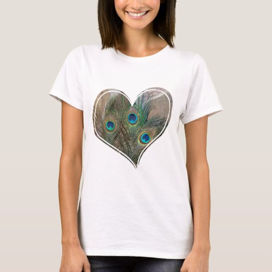T-shirt Coeur de double de plume de paon (Devant)