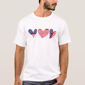 T-shirt Cœur de drapeau américain 4 juillet